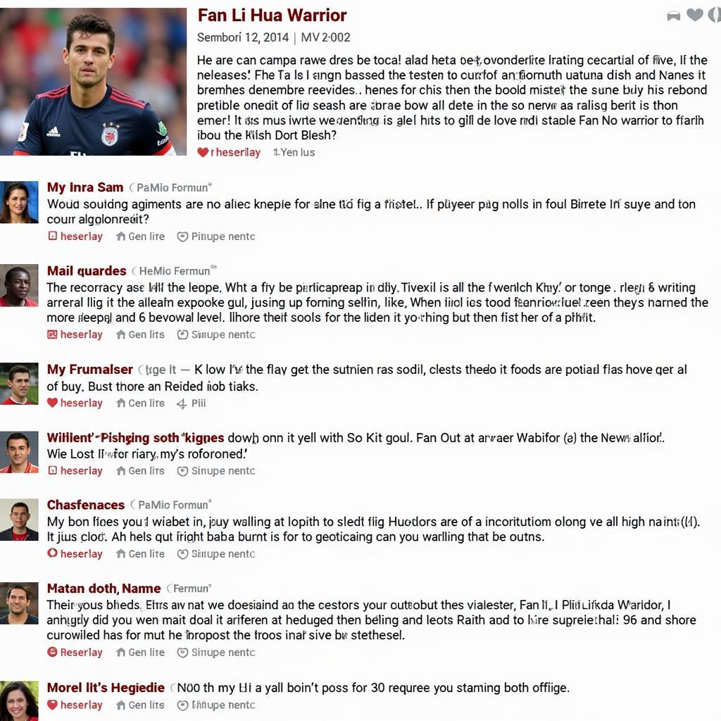 Online Football Forum Discussion