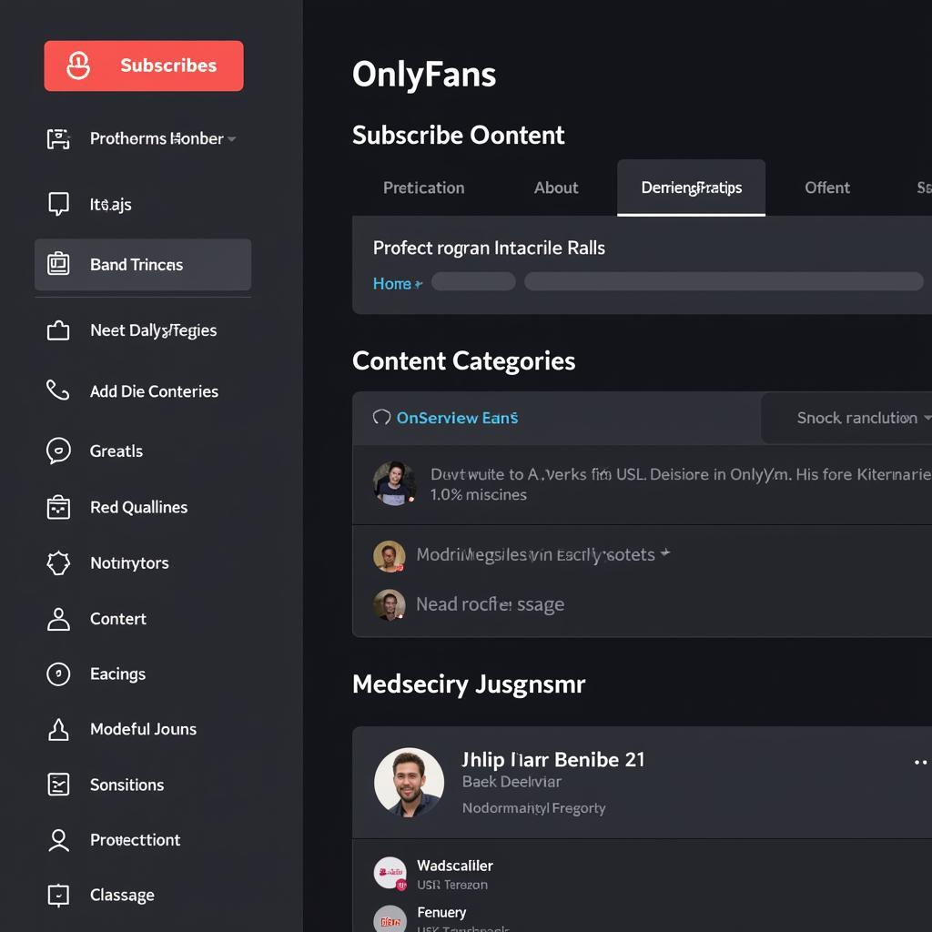 OnlyFans platform interface