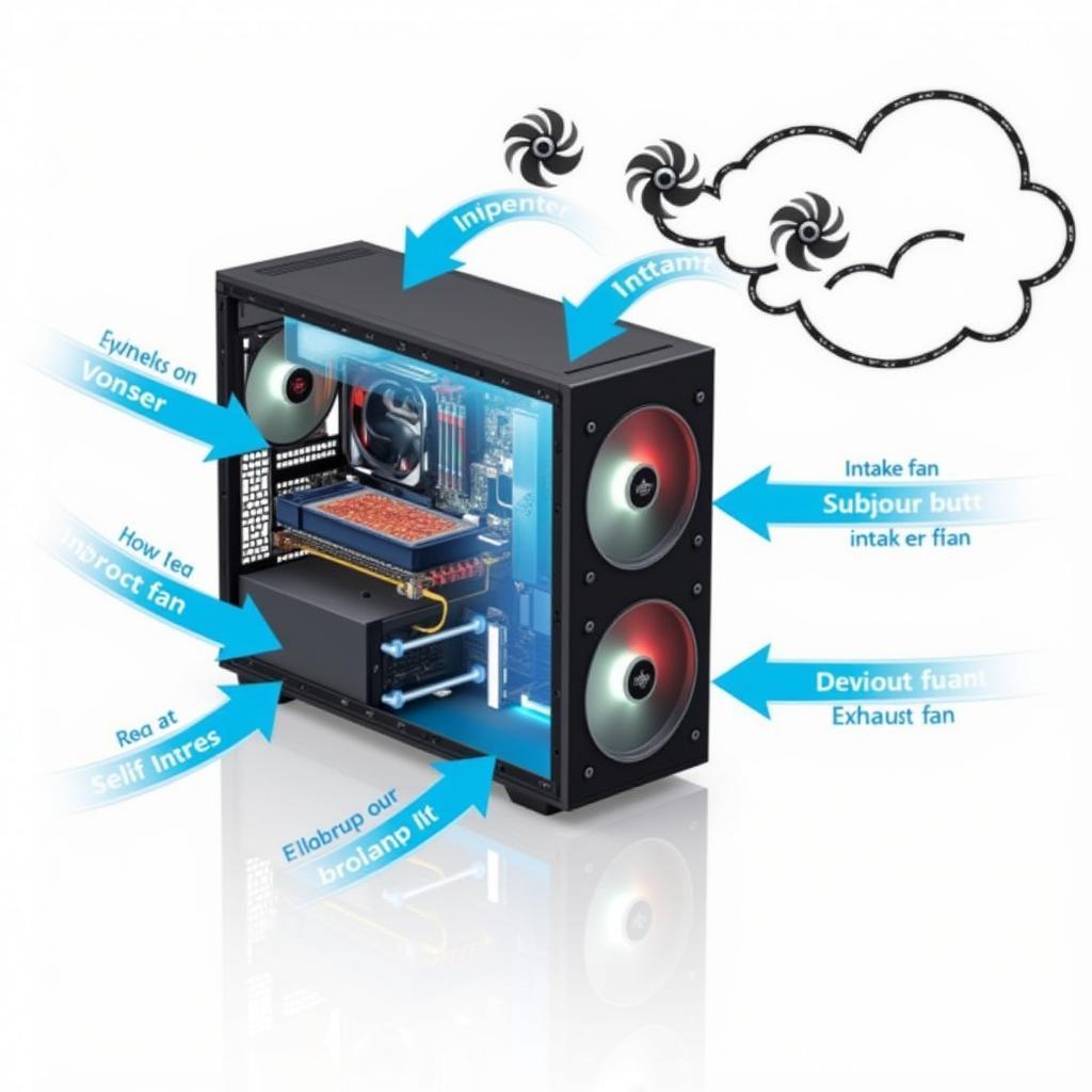 Diagram illustrating effective case fan placement for optimal airflow