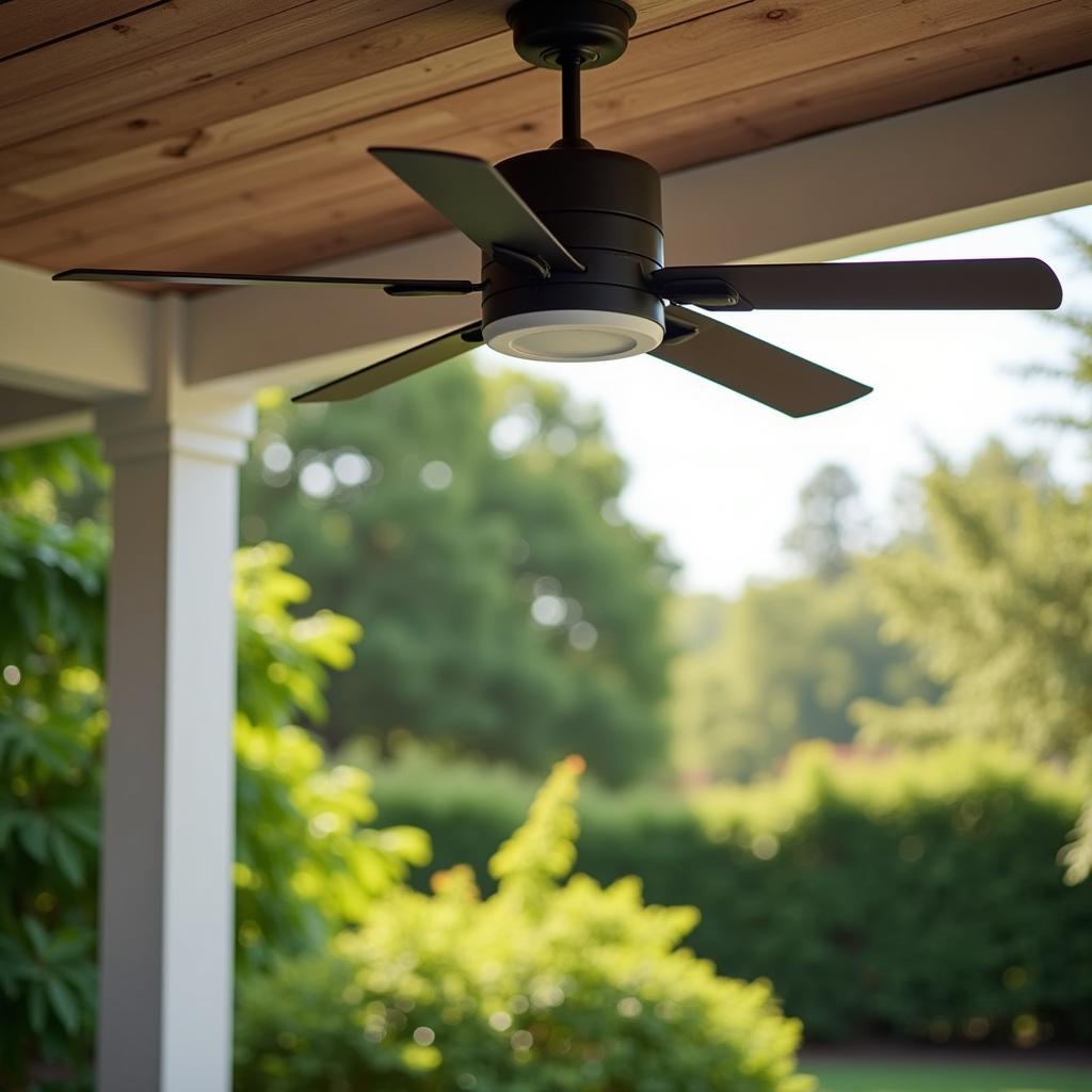 Outdoor Ceiling Fan Application in a Garden