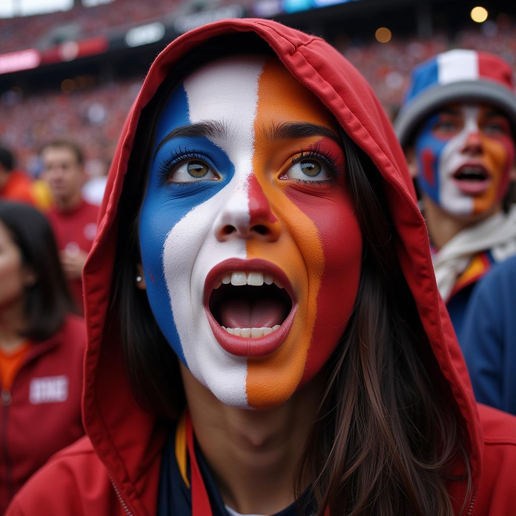 A fan passionately cheering for their team