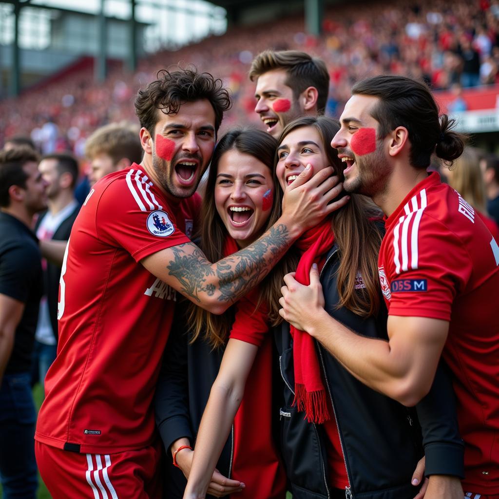 Football Fans Celebrating a Goal