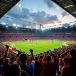 Passionate Football Fans in Stadium