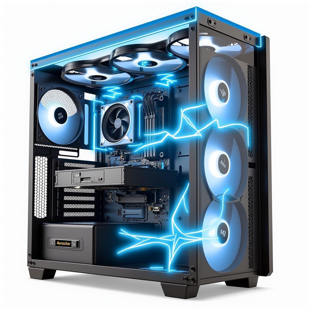 PC Case Airflow Diagram with Optimized Fan Placement