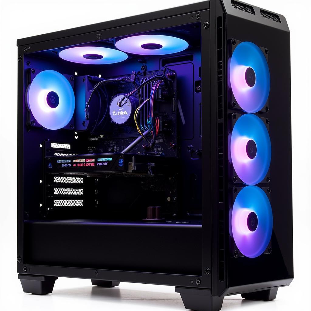 PC Case with Aigo Aura RGB Fans Installed