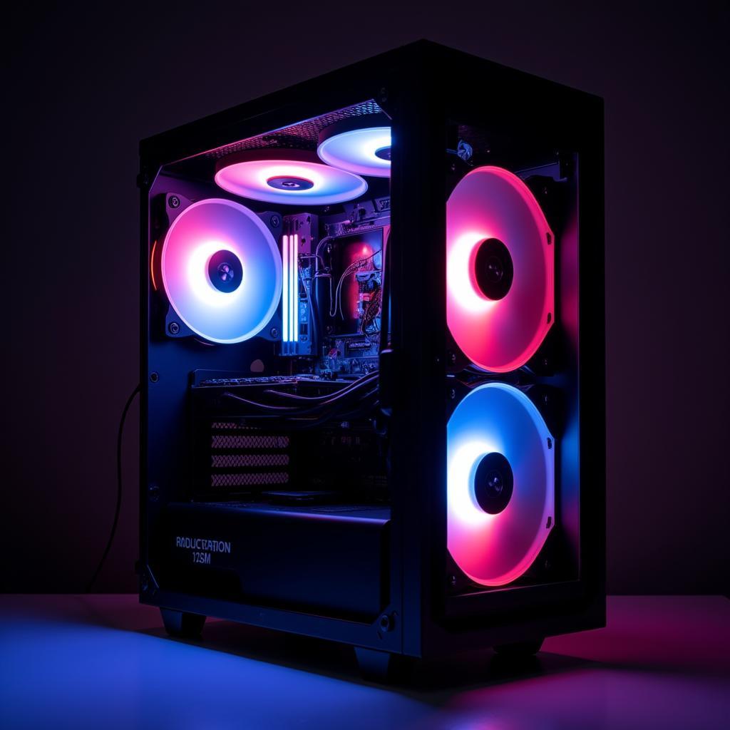 PC case with illuminated fan-led 12cm