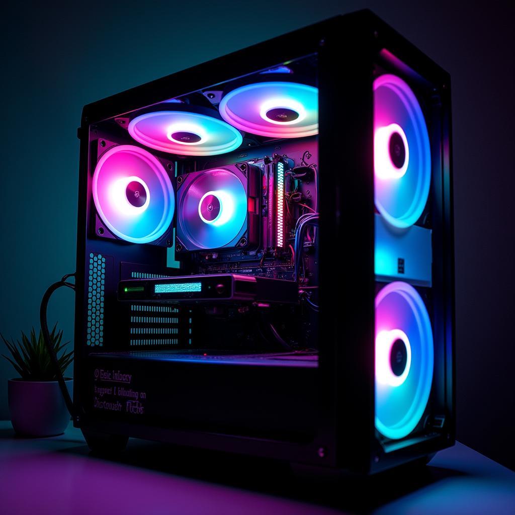 PC Case Illuminated by RGB Fans