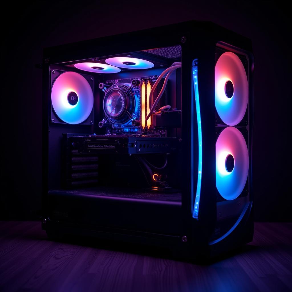 PC Case Equipped with 12cm Sama LED Fans