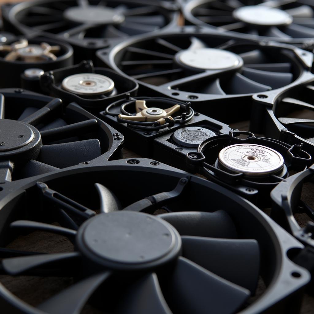 Close-up of Different PC Fan Types