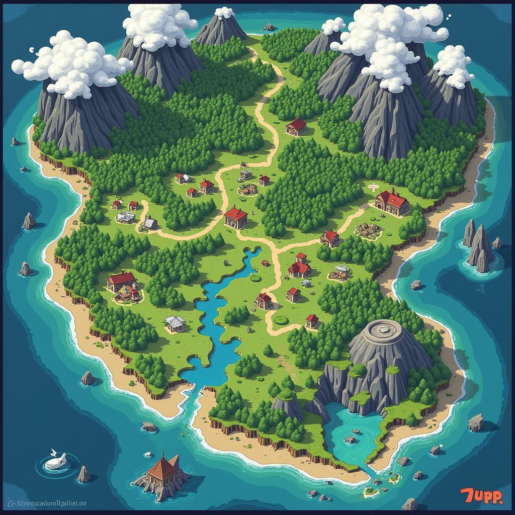 Pokemon fan game world map showcasing a custom-designed region