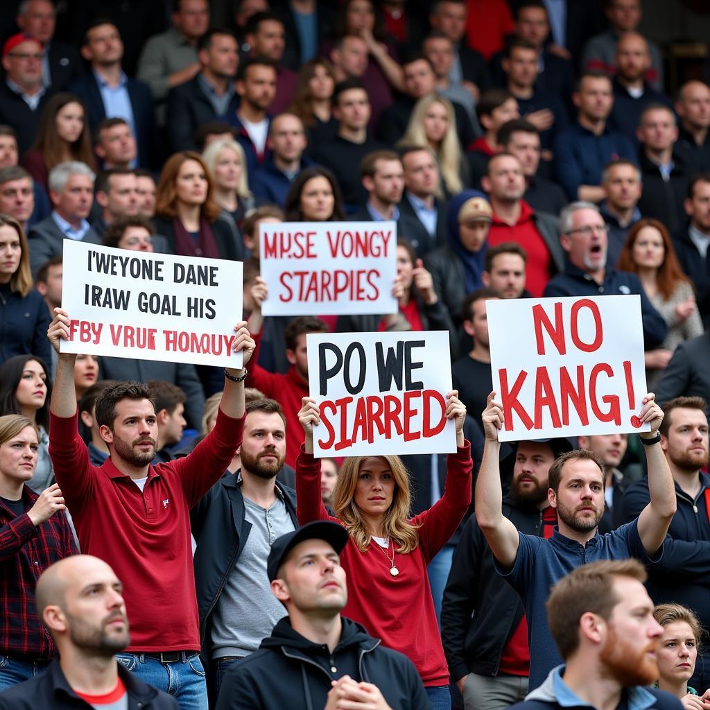 Fans protesting poor team performance