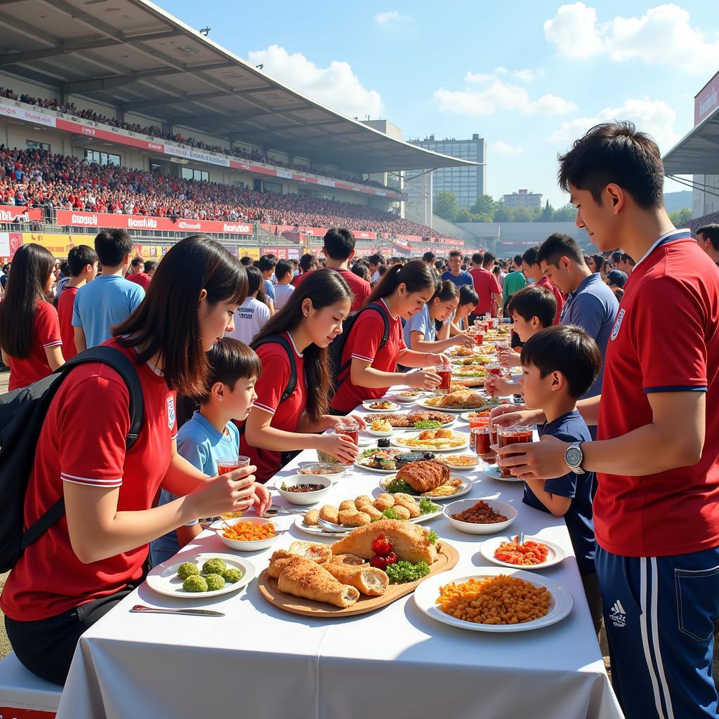 Pre-match gathering of Gwangju FC fans