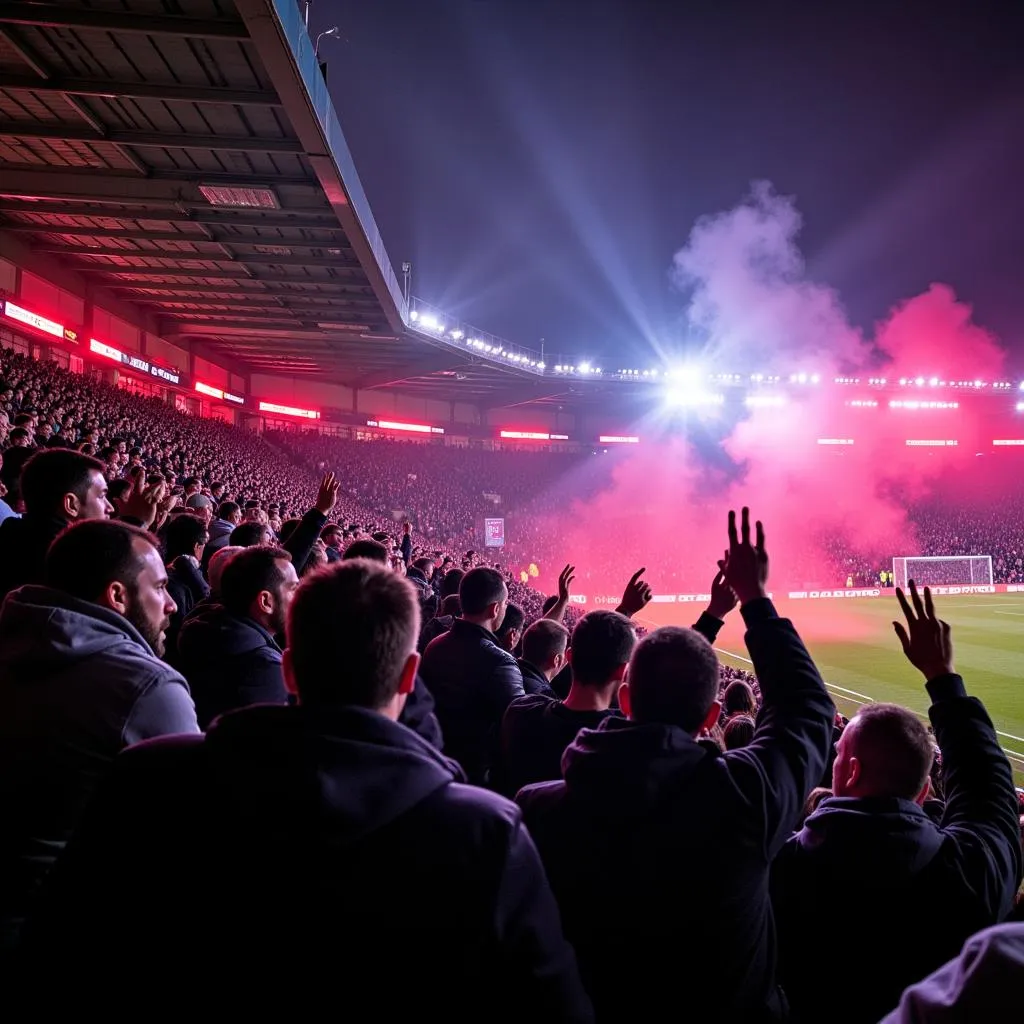 Preston and Burnley fan battle atmosphere