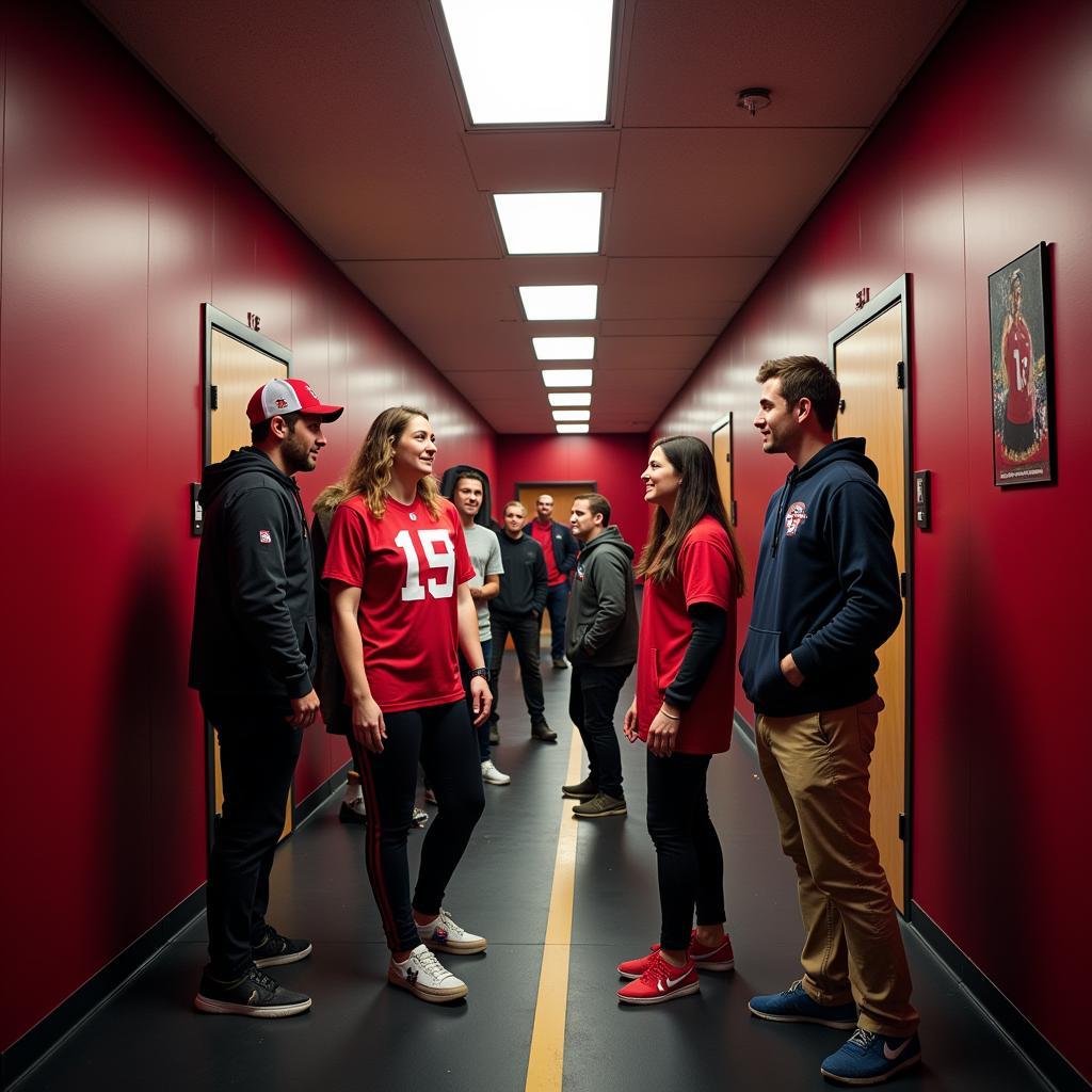 Fans on a private stadium tour