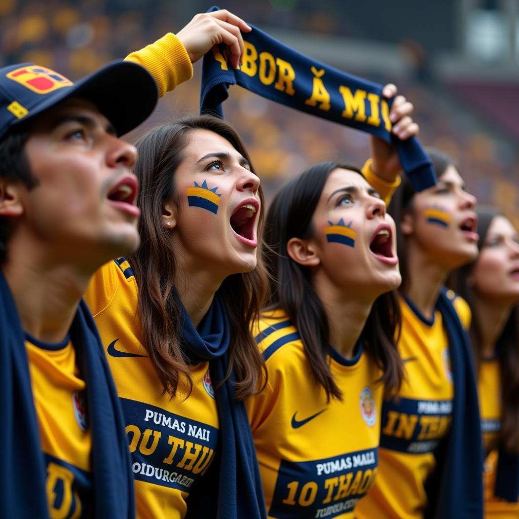 Pumas fans leading the Sabor A Mi chant