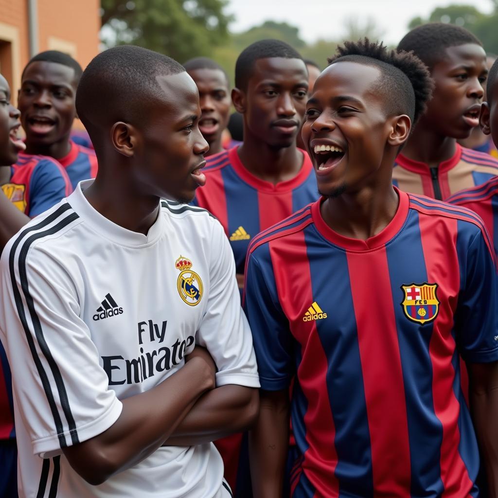 Real Madrid and Barcelona Fans in Africa