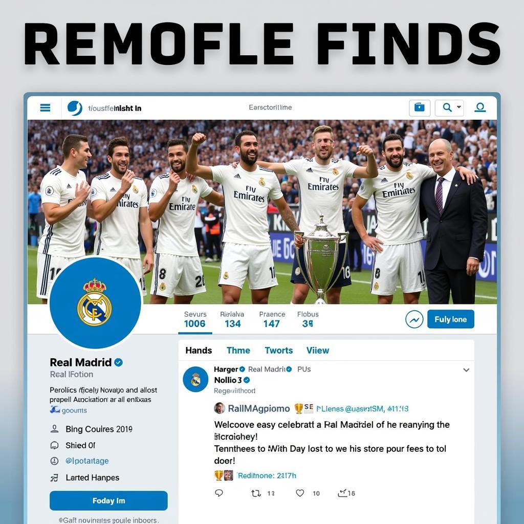 Real Madrid Celebrating a Victory on Twitter