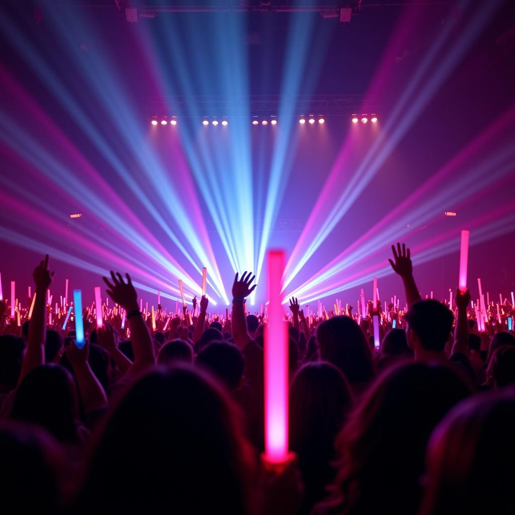 A sea of Red Velvet lightsticks held high by fans