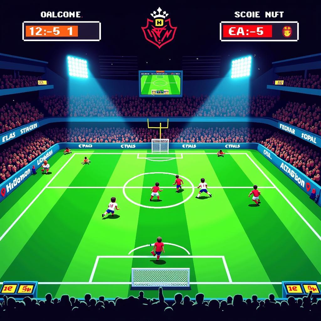 Pixelated Football Action: A Blast from the Past