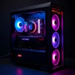 Gaming Setup with RGB Fan Case