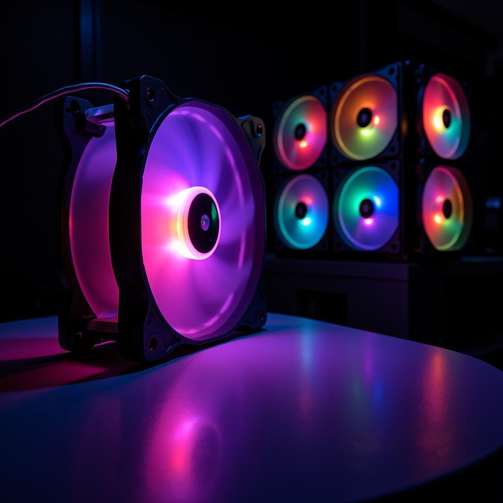 RGB Fan Displaying Dynamic Lighting Effects