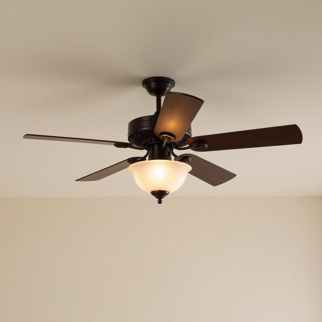 Rustic Ceiling Hunter Fan Light with Wood Blades