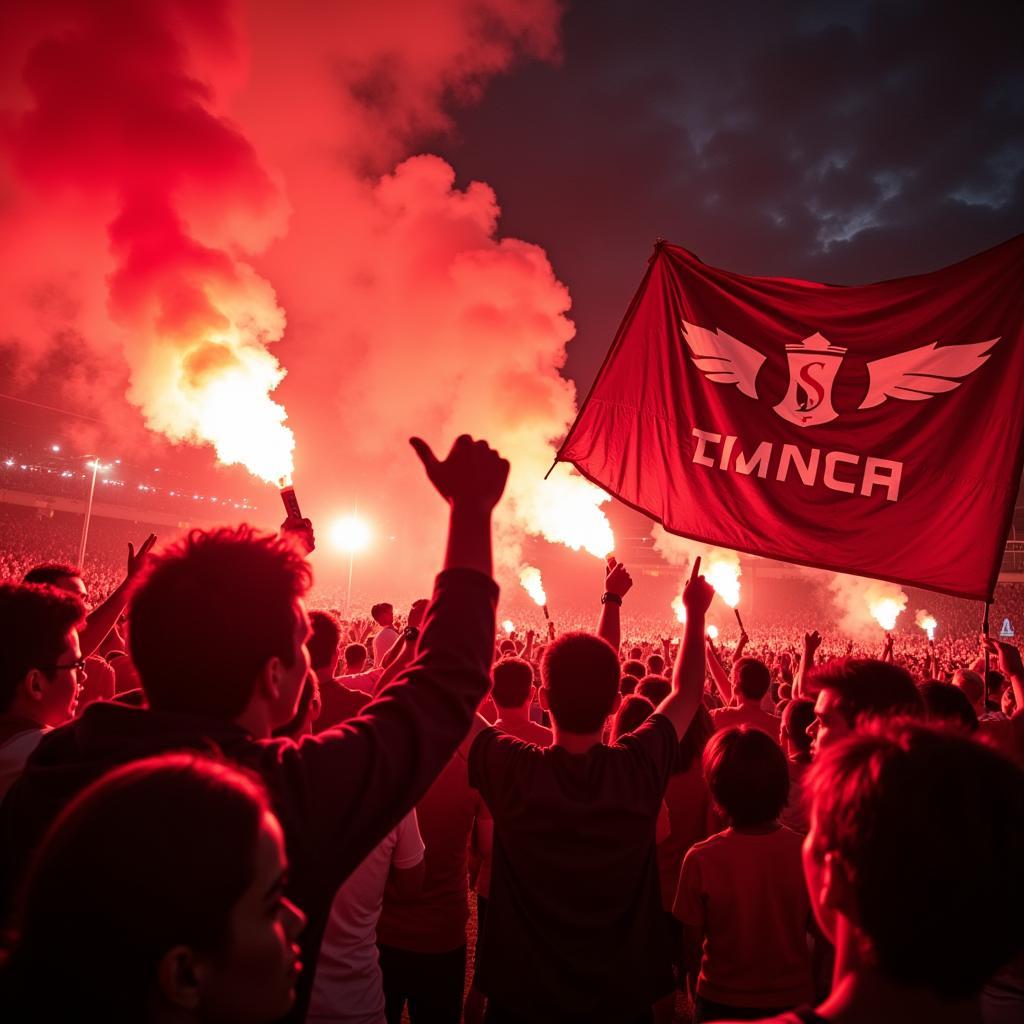 Saigon FC fans celebrating their team.