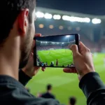 Watching a Football Match on Samsung Galaxy Note FE