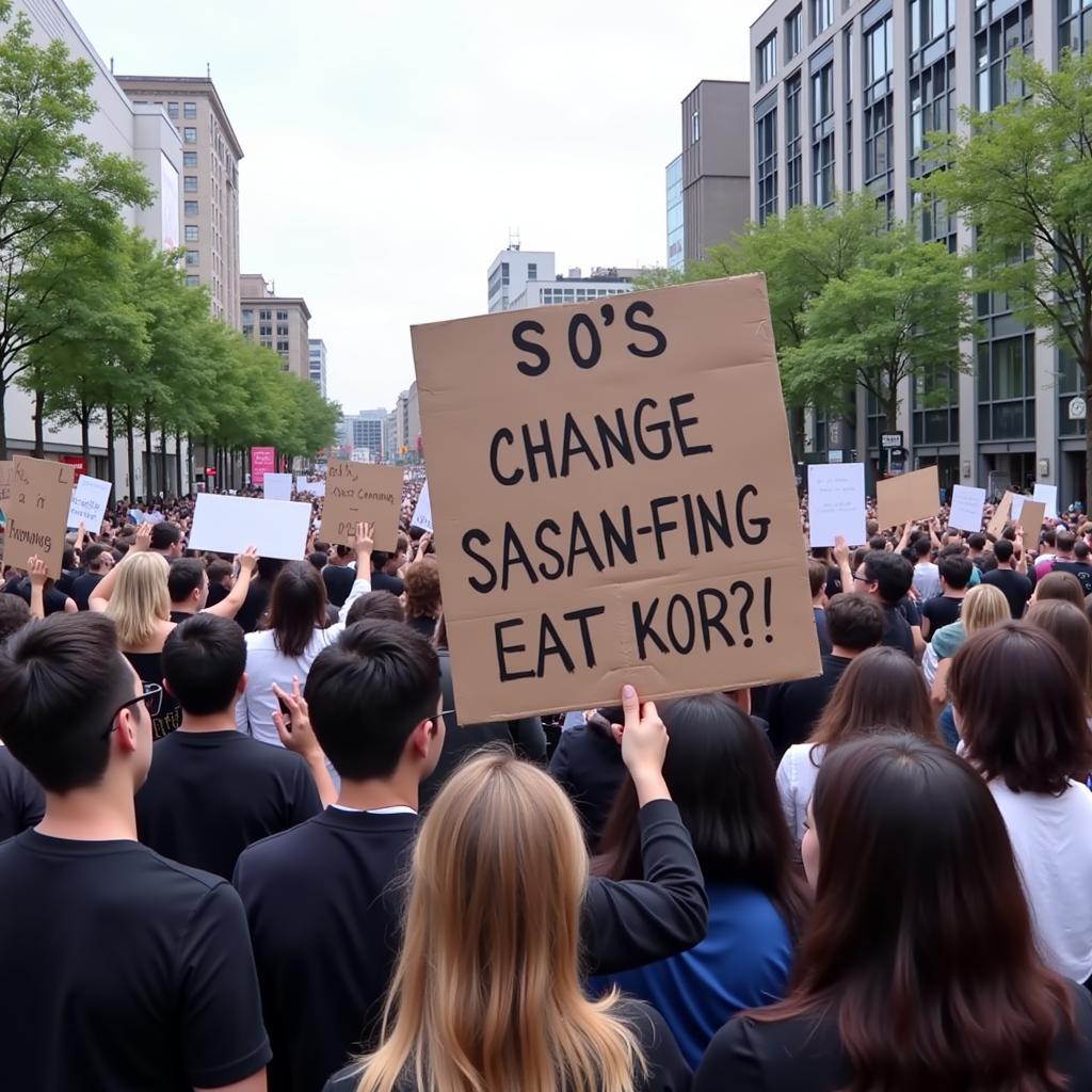 Image of a protest against Sasaeng behavior