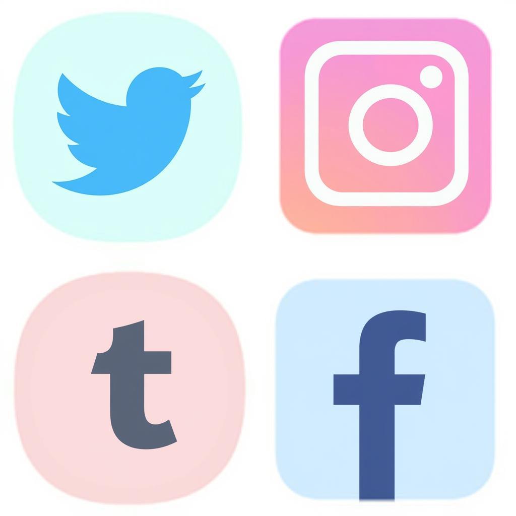 Social media icons representing popular platforms for Sehun fan pages