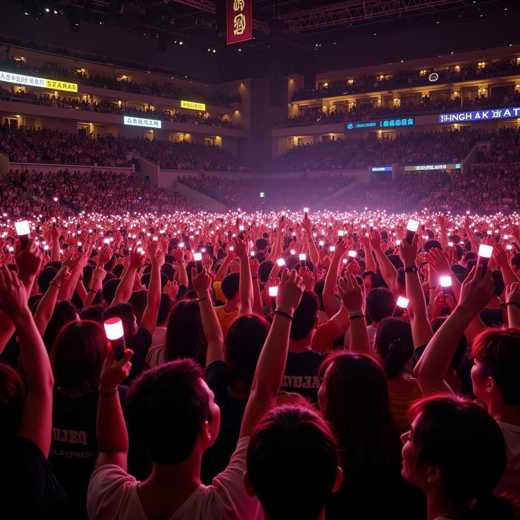 Excited fans at a Shanghai fan meeting