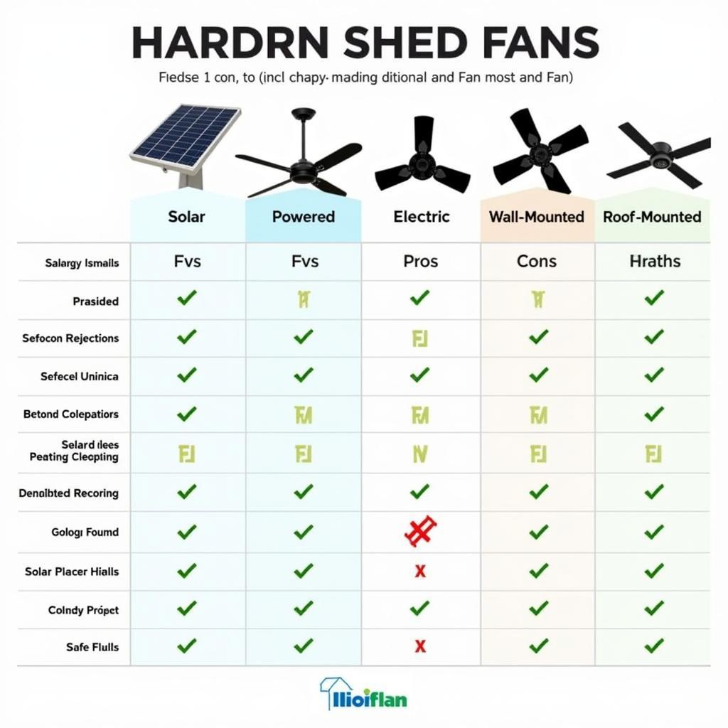 Shed Fan Types Comparison Chart