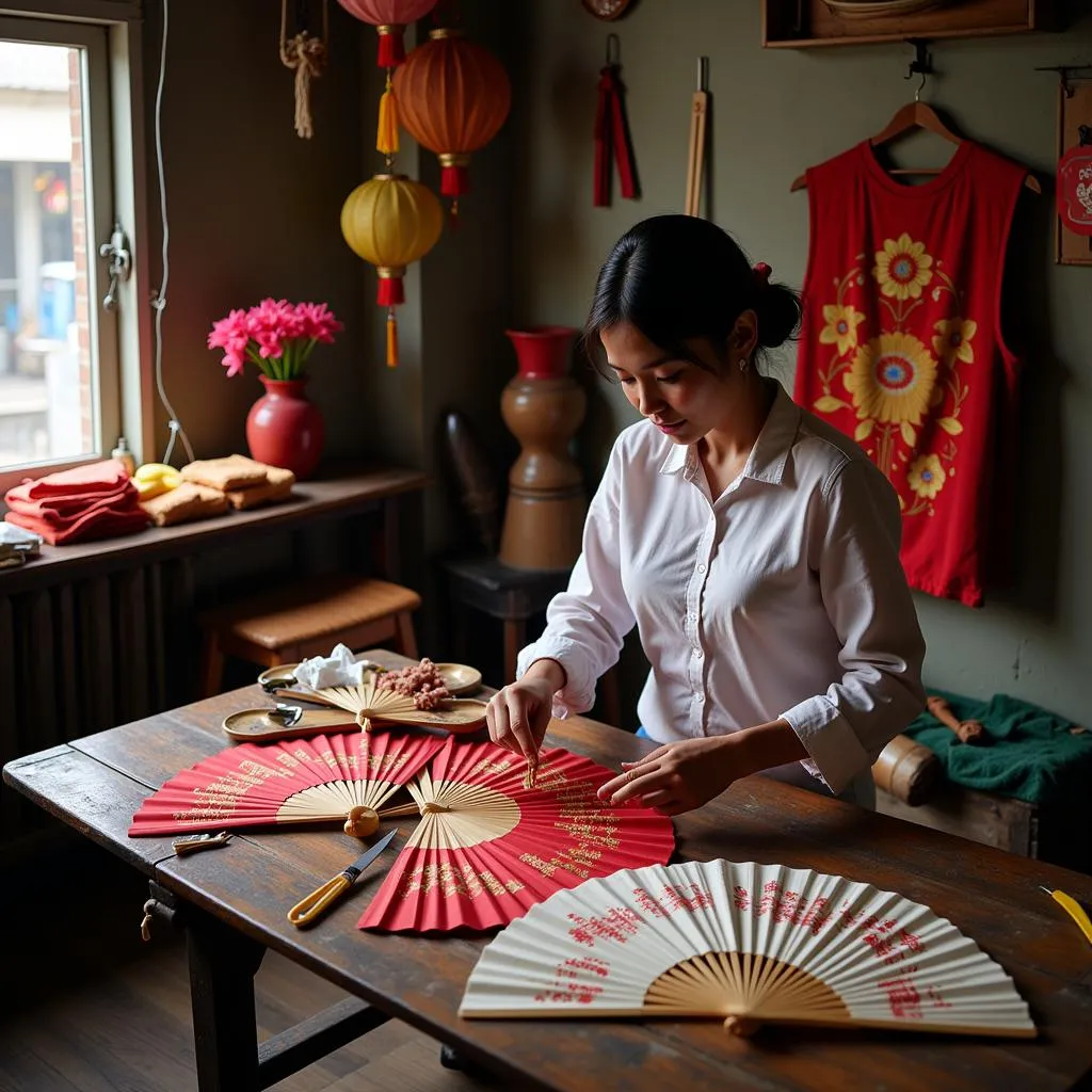 Traditional Silk Fan Workshop in District 5