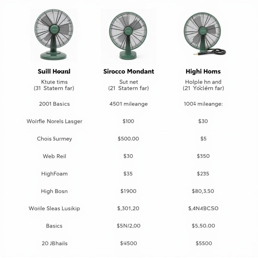 Sirocco Fan Models Comparison