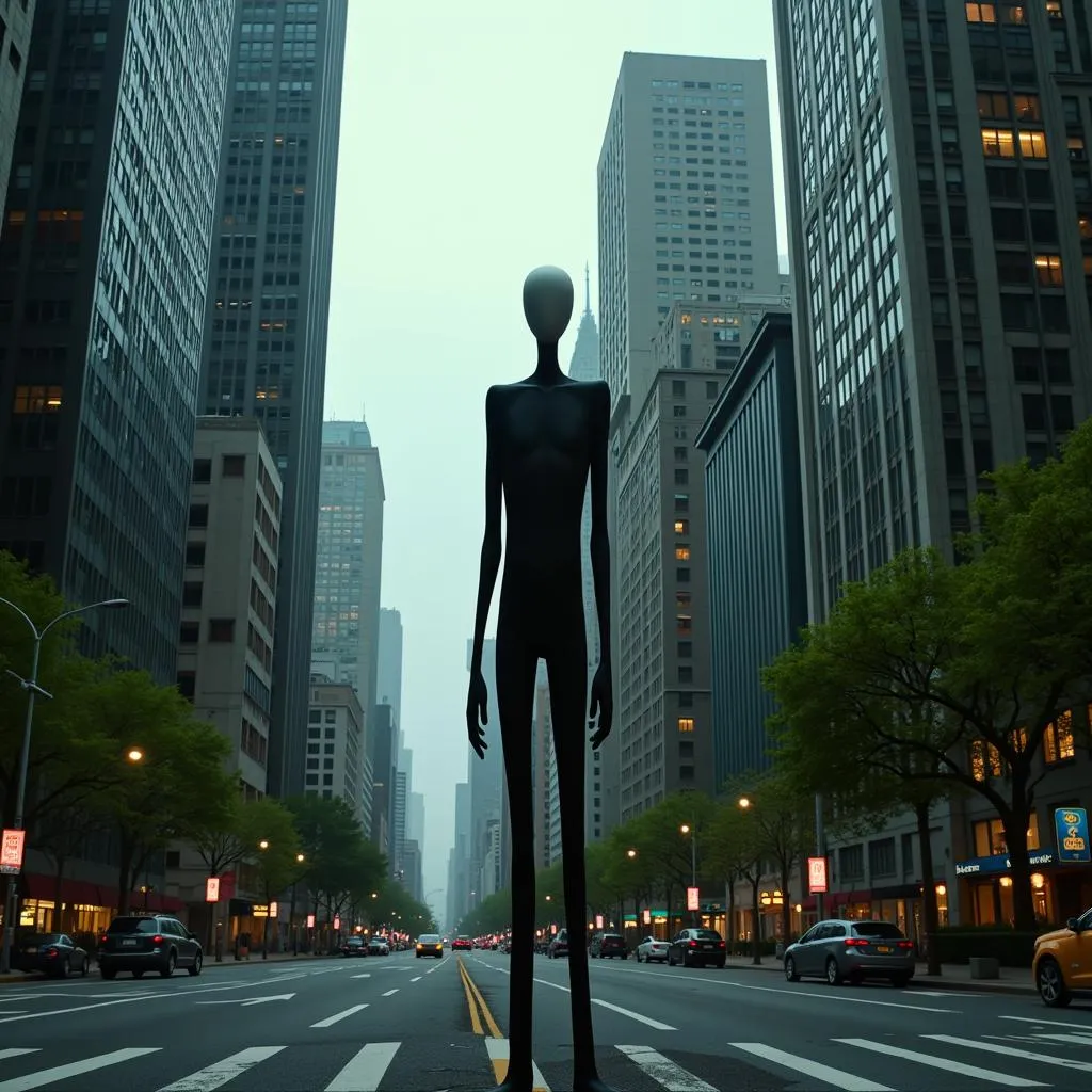 Slender Man in a City Setting