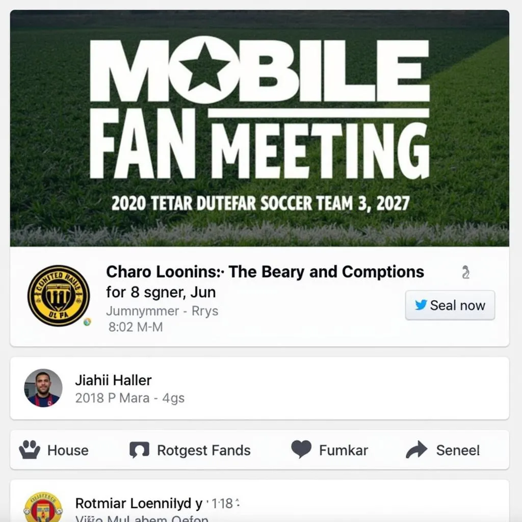 Soccer fan meeting announcement on social media