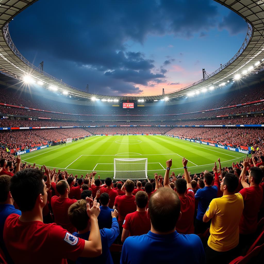 Excited Soccer Fans Cheering