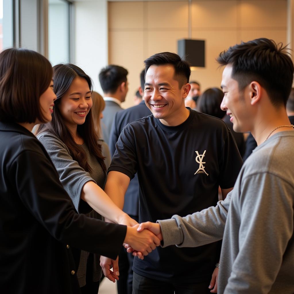 Son Tung M-TP interacting with fans during a meet-and-greet