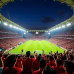 Passionate fans at an ASEAN football match