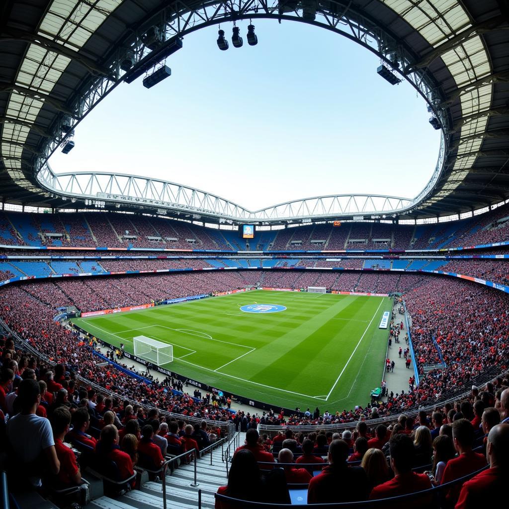 Stainless steel fan barriers effectively manage large crowds at a football match