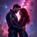 Star-Lord and Gamora share a tender moment in fan art