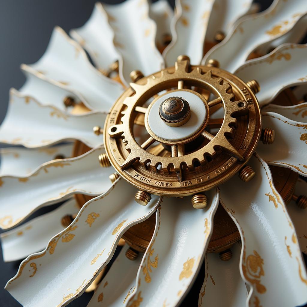 White Steampunk Fan Design