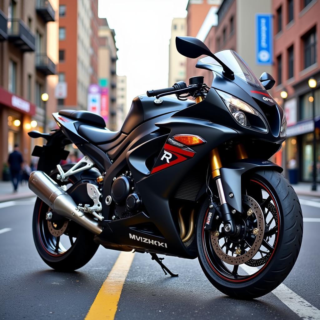 Suzuki GSX-R1000 in a city setting