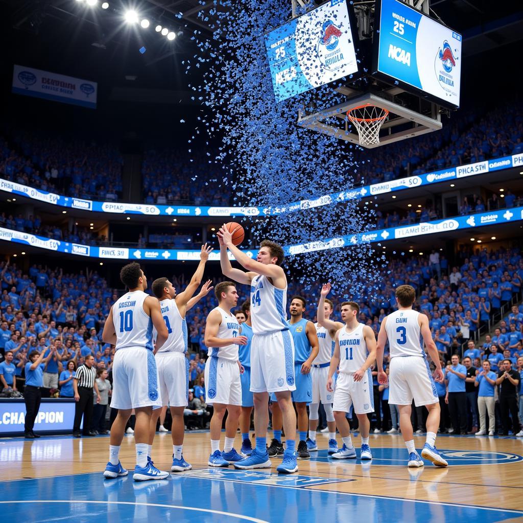 Celebrating a Tar Heels basketball championship