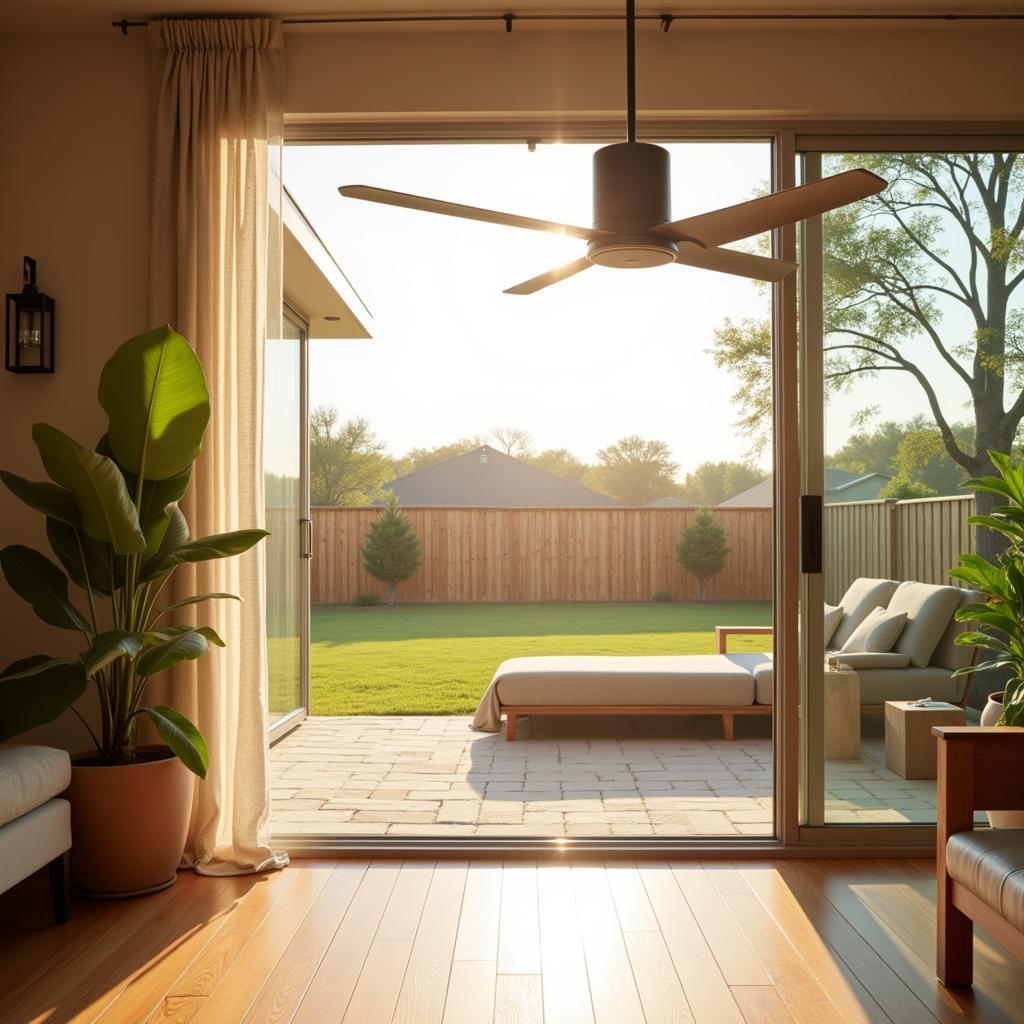 Aluminum Fan Combating Texas Heat