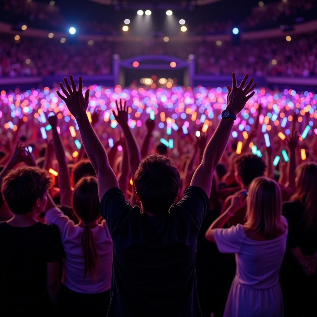 TFBOYS fans cheering at a concert