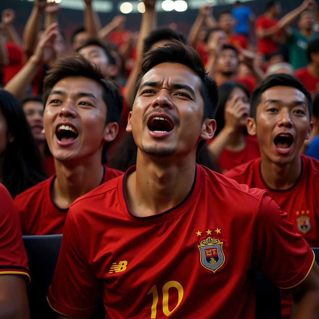 Thai Dinh fans cheering during a match