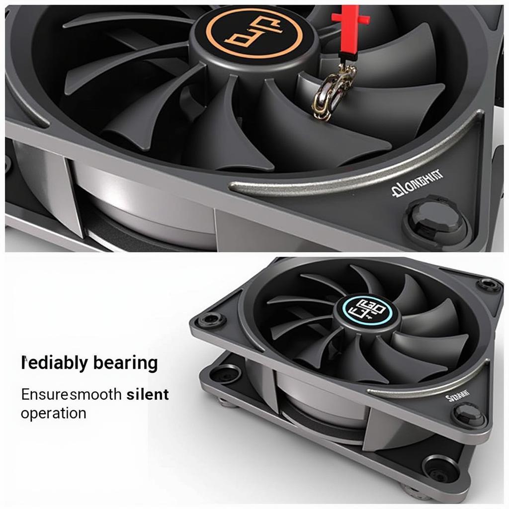 Close-up view of Thermaltake Riing fan's hydraulic bearing