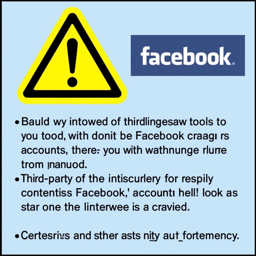 Caution Sign with Facebook Logo