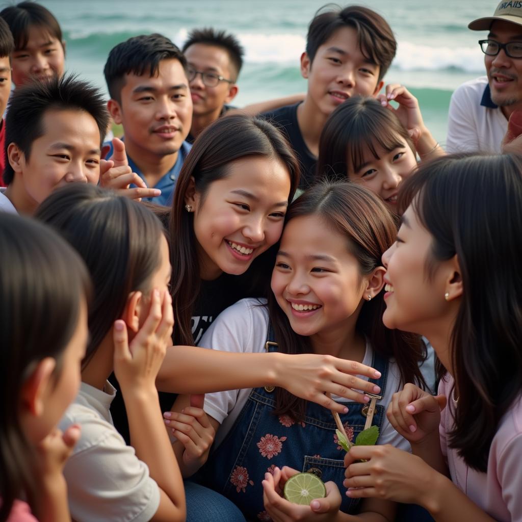 Thu Phuong engaging with fans